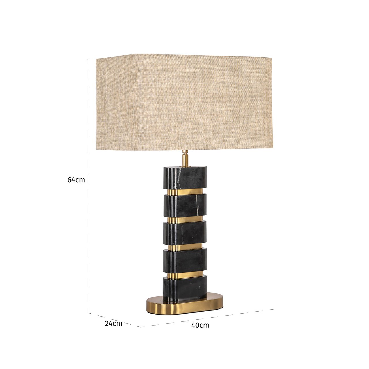 Tafellamp Levina incl. lampenkap (Black/gold)