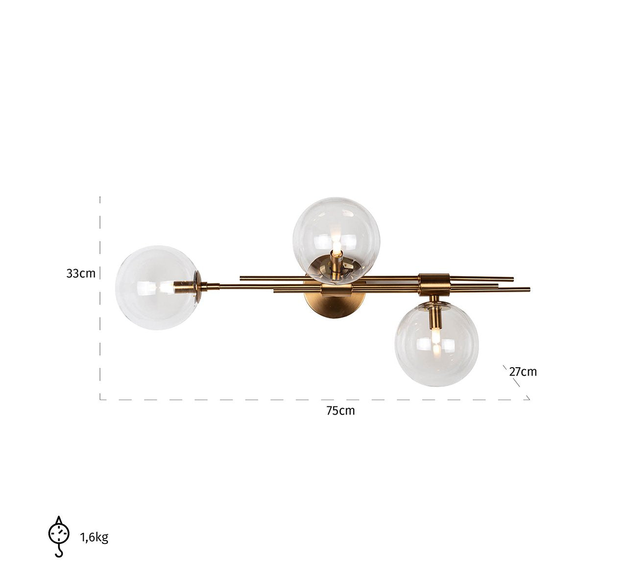 Wandlamp Davine (Brushed Gold)