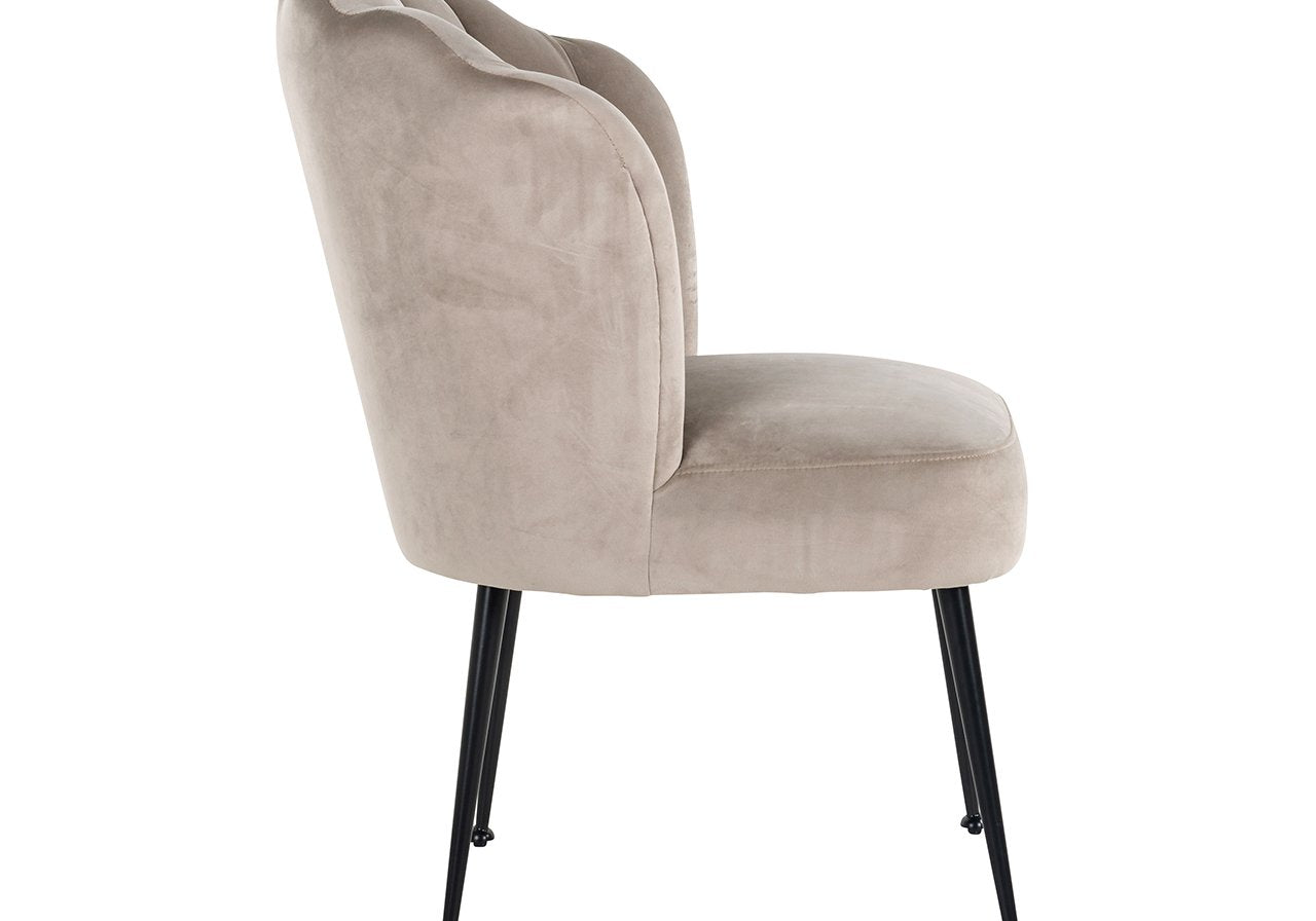 Stoel Pippa khaki fluweel / zwart (Quartz Khaki 903)