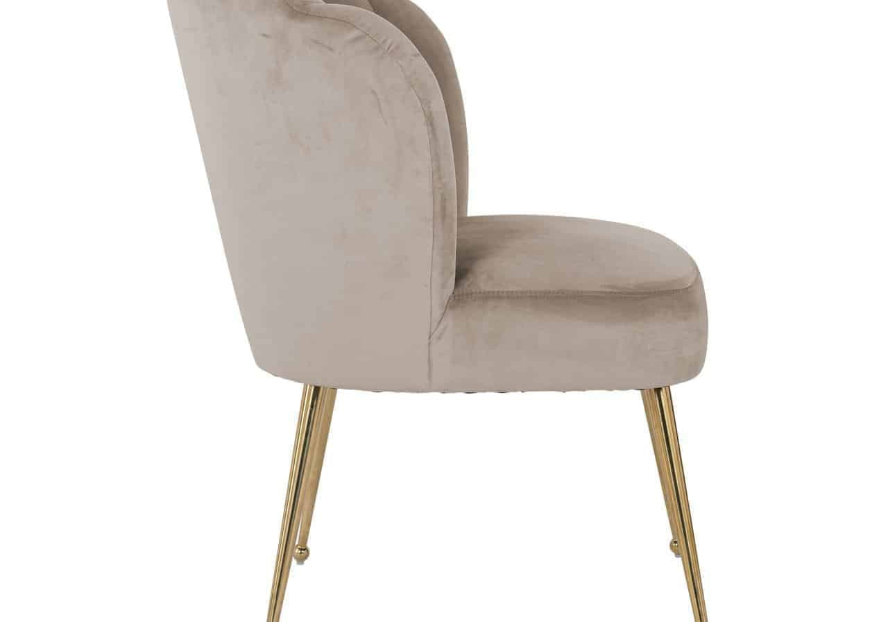 Stoel Pippa kaki fluweel/goud (Quartz Khaki 903)