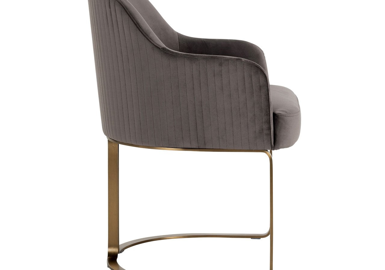 Stoel Hadley steen fluweel / geborsteld goud (Quartz Stone 101)