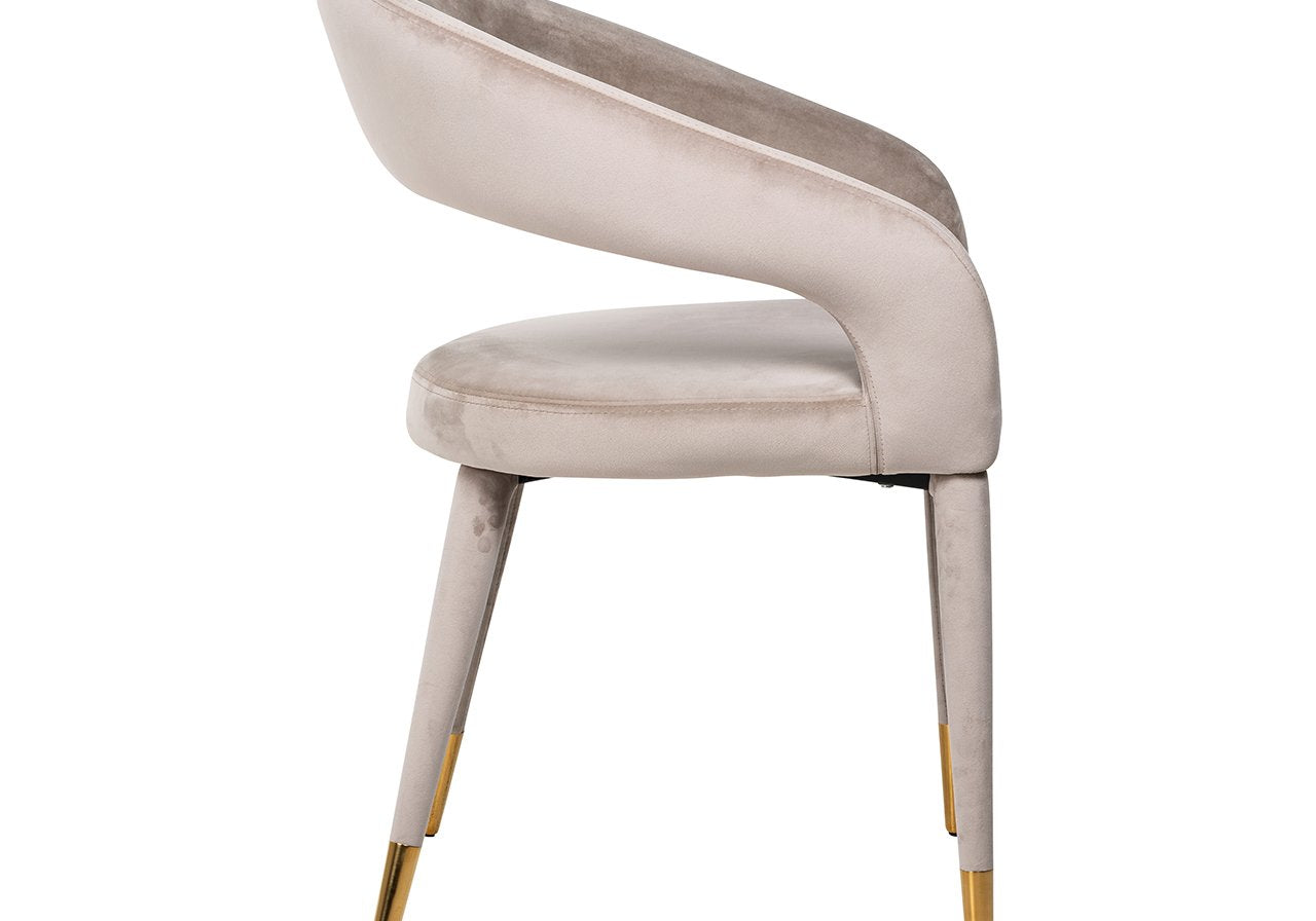 Stoel Gia khaki fluweel brandvertragend (FR-Quartz 903 Khaki)