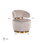 Draaifauteuil Maxime khaki velvet (Quartz Khaki 903)