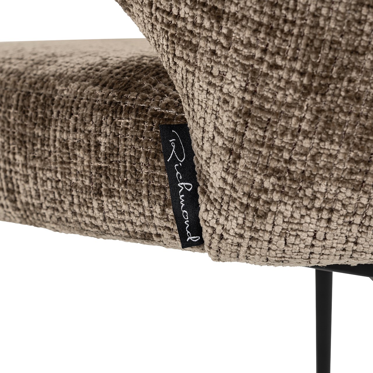 Stoel Xandra steen chenille brandvertragend (Niagara 104 Stone Chenille)