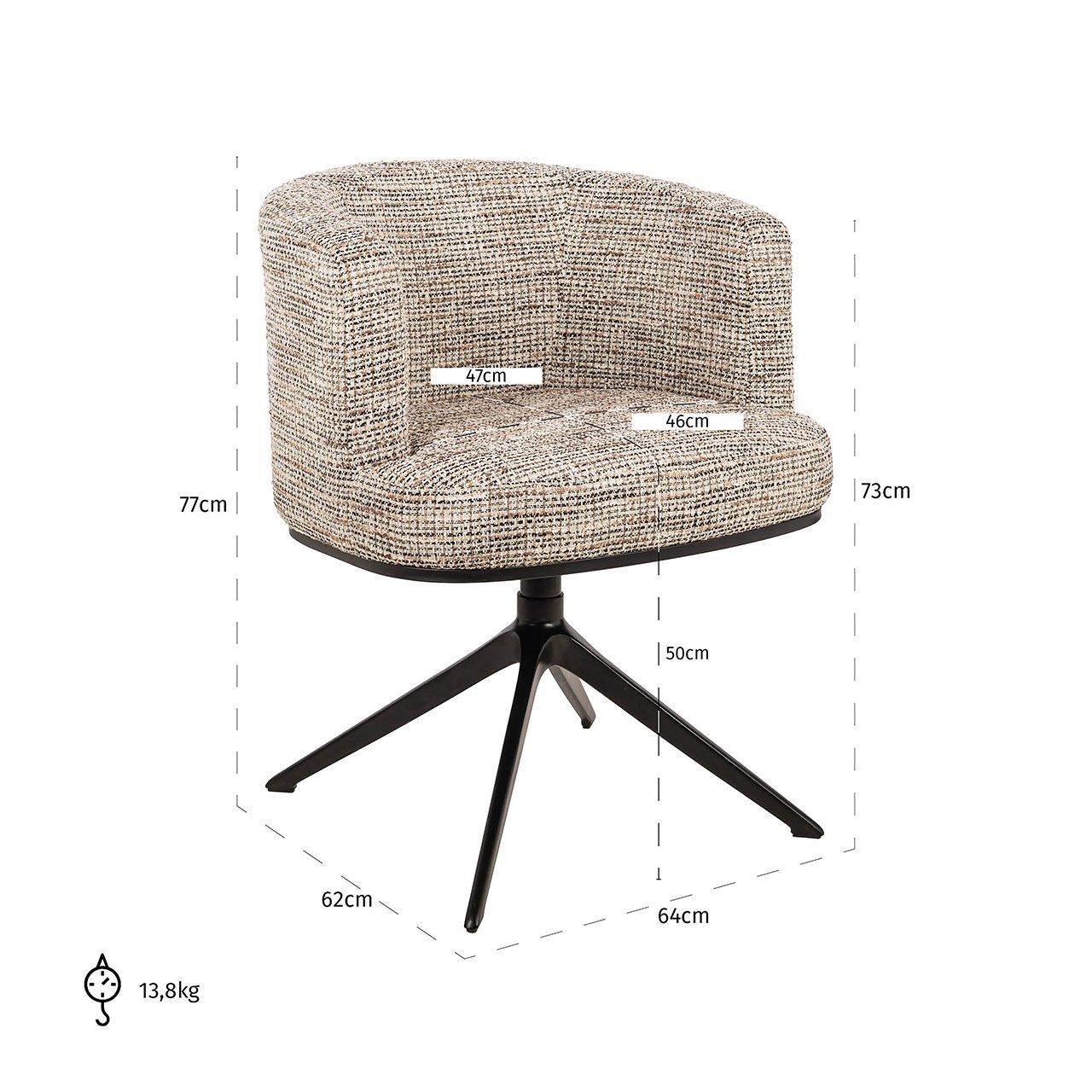 Draaistoel Cheyenne trendy natuur (Be Trendy 01 Nature)