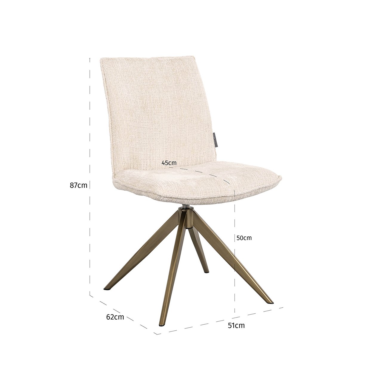 Draaistoel Dakota beige chenille (Niagara 902 beige chenille)