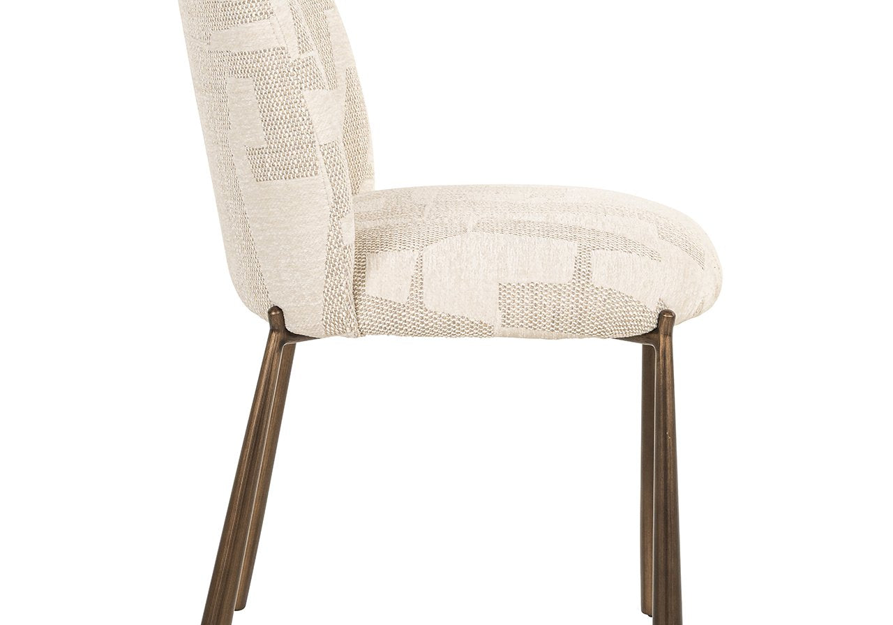 Eetkamerstoelen Lana beige graffic (set van 2) (Beige graffic)