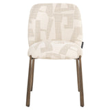 Eetkamerstoelen Lana beige graffic (set van 2) (Beige graffic)