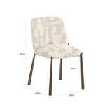 Eetkamerstoelen Lana beige graffic (set van 2) (Beige graffic)