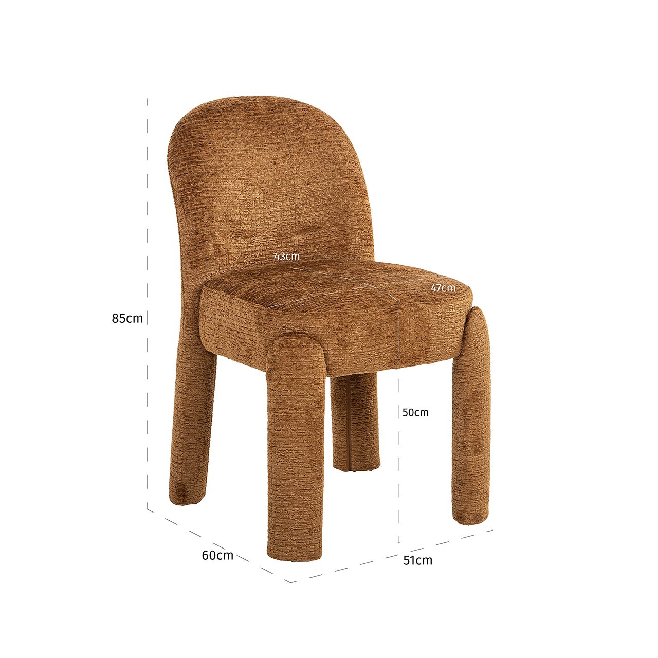 Eetkamerstoel Brandi cognac fusion (set van 2) (Fusion cognac 28)
