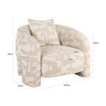 Lounge fauteuil Tuscany beige graffic (Beige graffic)