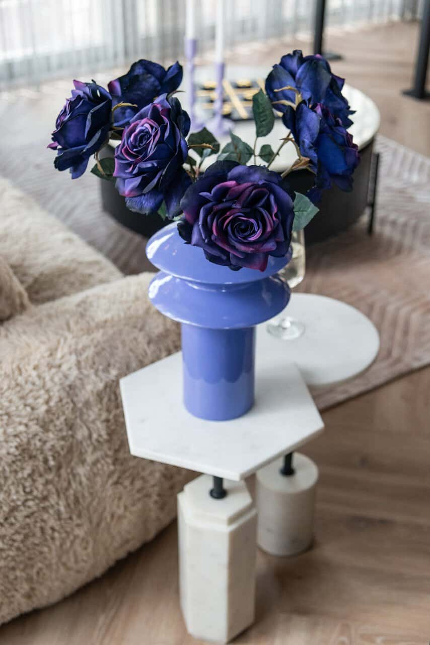 Bijzettafel Misty 30Ø (Black/white)