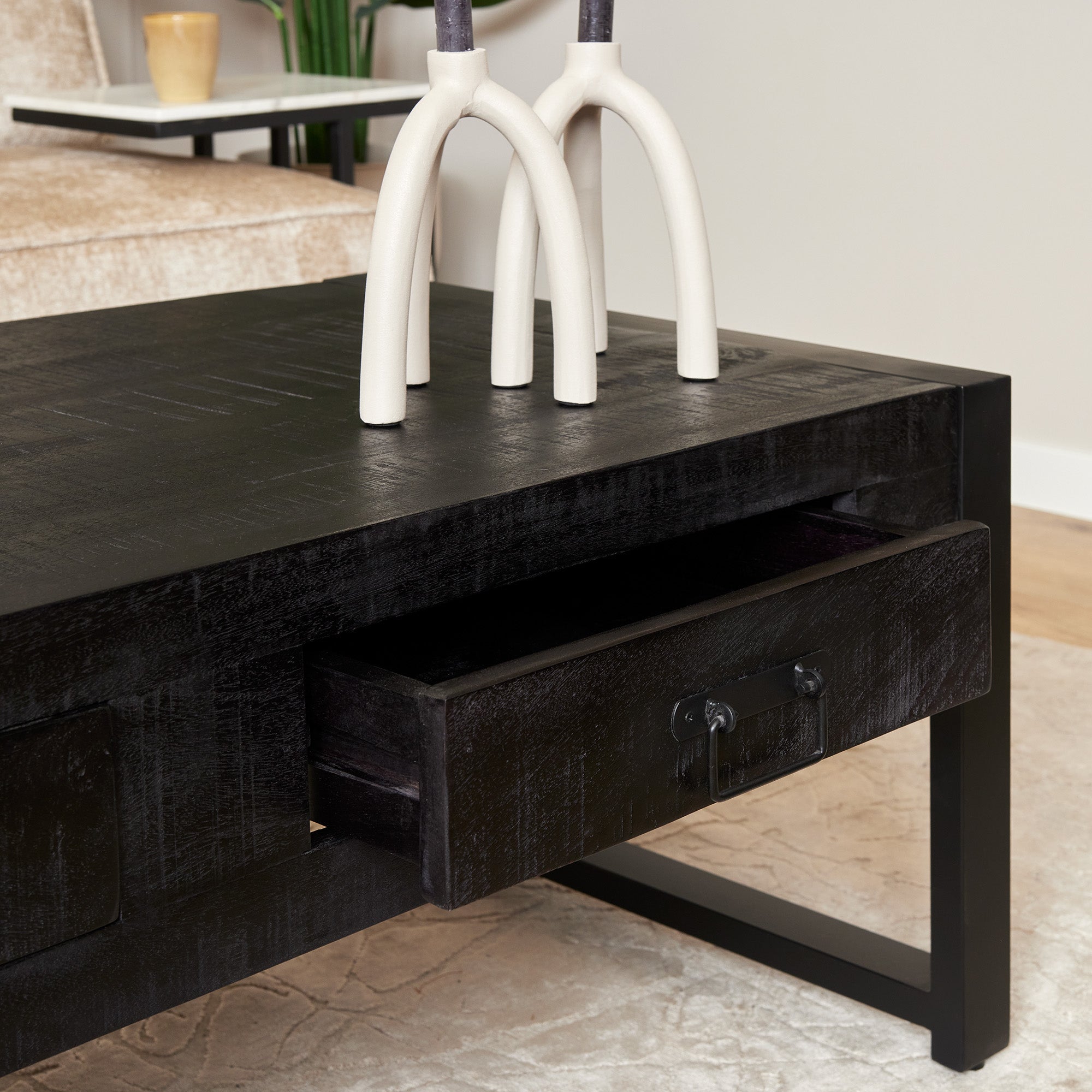 Salontafel Boaz Black | | twee lades