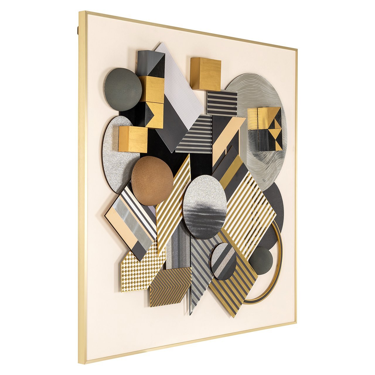 Wall art 3D block (Black/gold)