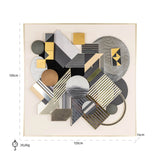 Wall art 3D block (Black/gold)