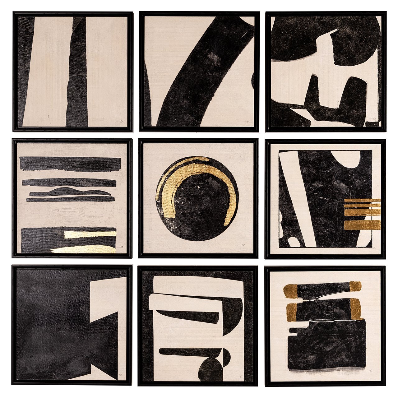 Wall art Gabri set van 9 (Black/white)