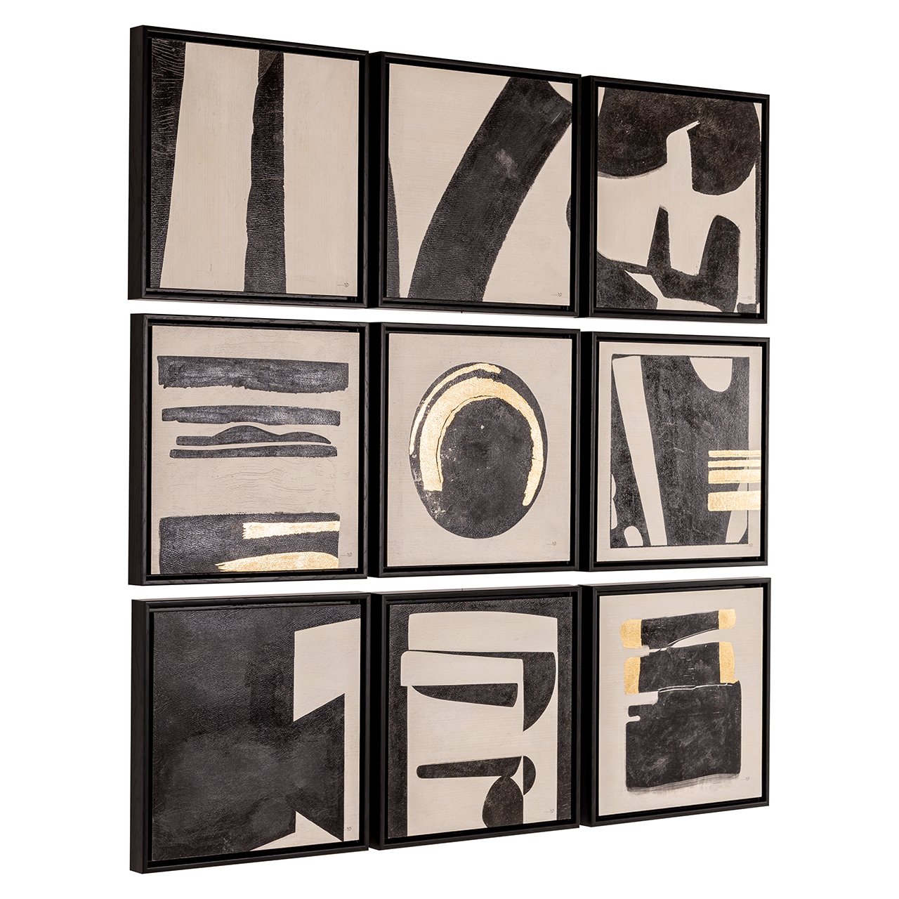 Wall art Gabri set van 9 (Black/white)